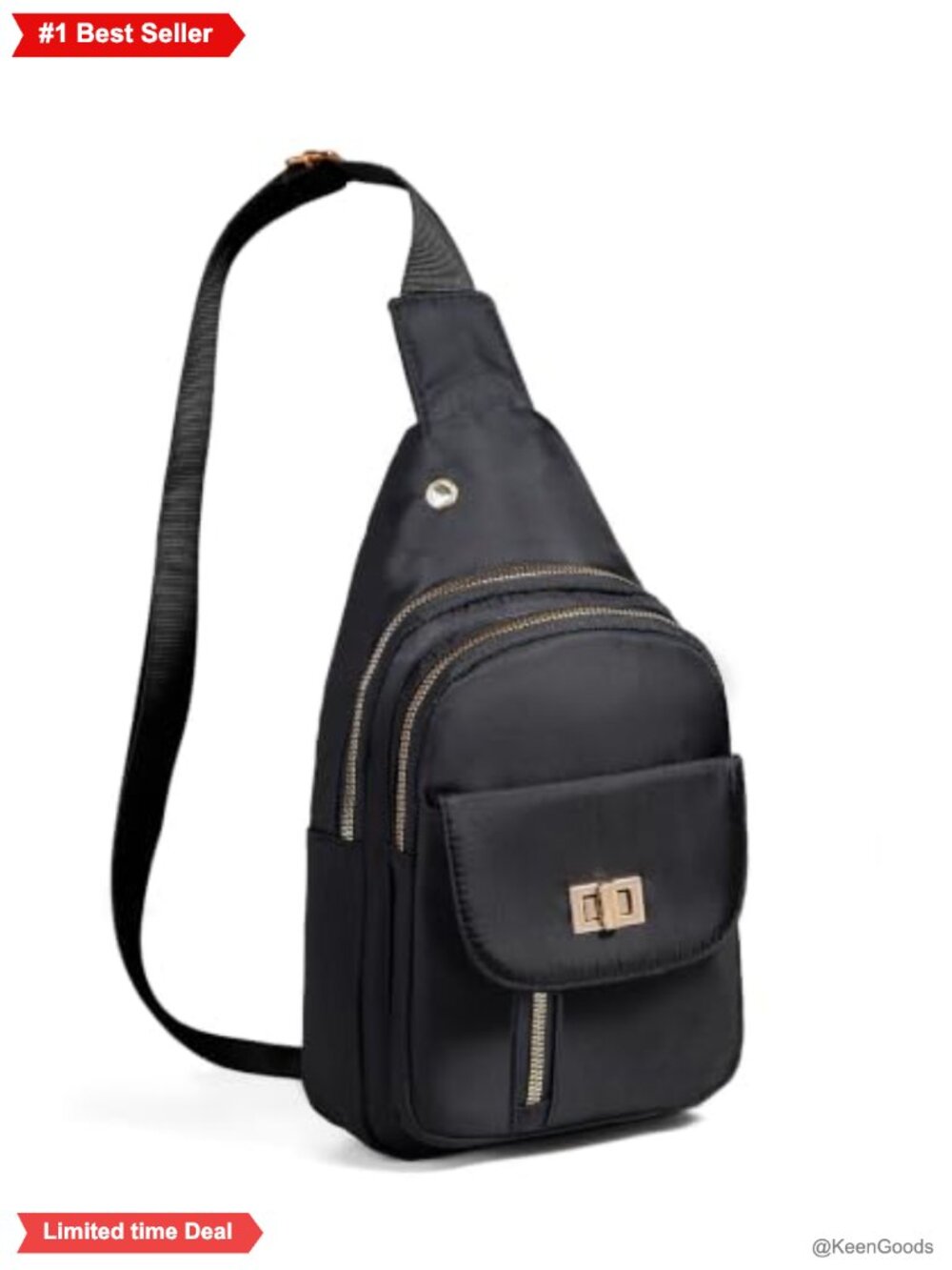 Water Resistant Nylon Sling Bag Crossbody Anti-Theft Travel Hiking Outdoor